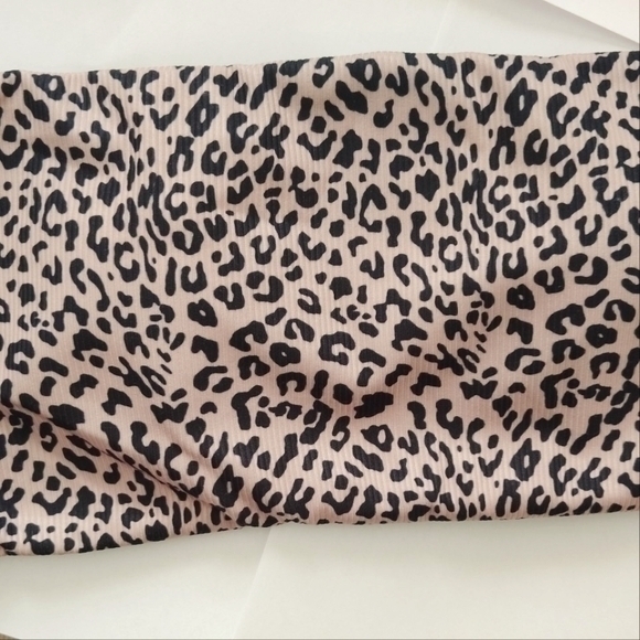 Natural Leopard Print Fine Ribbed Bantu Bralette Top- L - Picture 1 of 6